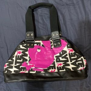 Playboy playmate y2k tote bag black and white with pink accents